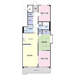 Fresca野畑 1階3LDKの間取り