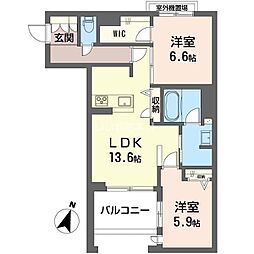 JR京浜東北・根岸線 与野駅 徒歩7分の賃貸マンション 3階2LDKの間取り