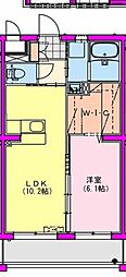 M10みまた 4階1LDKの間取り