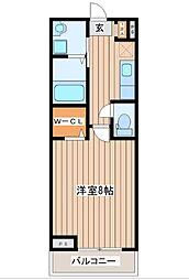 ウルス花京院Ａ 3階1SKの間取り