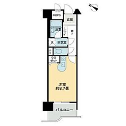 ライオンズマンション一番町 6階ワンルームの間取り
