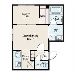 厚別中央4-4MS(仮) 4階1DKの間取り