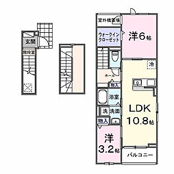 ＬＡ．ＯＨＡＮＡ　田無 3階2LDKの間取り