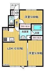 FareEstI（ファーレ　エストワン） 1階2LDKの間取り