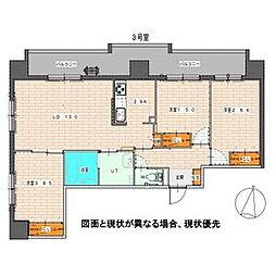 Partire 桑園(パルティーレ桑園) 9階3LDKの間取り