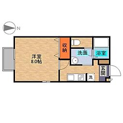 セジュール小野　IV 2階1Kの間取り