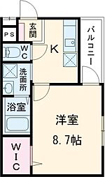 フジパレス今津中イースト 1階1Kの間取り
