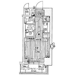 JR東海道・山陽本線 三ノ宮駅 徒歩10分の賃貸マンション 2階1Kの間取り