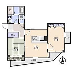JR上越線 八木原駅 徒歩26分の賃貸アパート 1階2DKの間取り