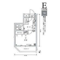 スカイコート練馬壱番館 3階1Kの間取り