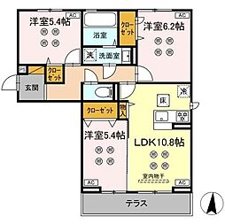 サリサ.k 101 1階3LDKの間取り