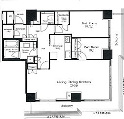 ザ・パークハウス神戸ハーバーランドタワー 14階2SLDKの間取り