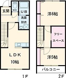 東武桐生線 阿左美駅 徒歩24分の賃貸アパート 1階2SLDKの間取り