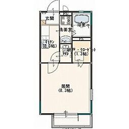 メゾンHANAMARU　A棟 2階1Kの間取り
