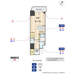S-FORT金山    駐車場5500円(税込)キャンペーン 11階ワンルームの間取り