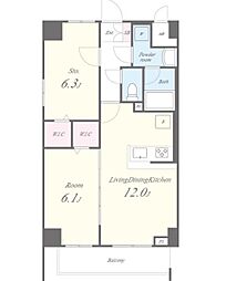 クレール八王子 3階1SLDKの間取り