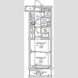 ラフィスタ下丸子 3階2Kの間取り