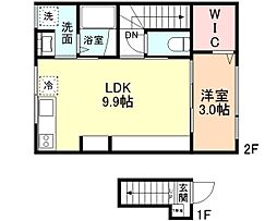 Ｔａｋａｒａ　I 2階1LDKの間取り