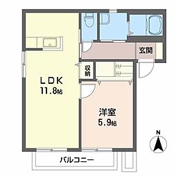 ポカラＭＡ 2階1LDKの間取り