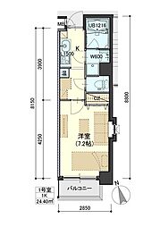 ＣＬＡＩＲ．Ｓ 4階1Kの間取り