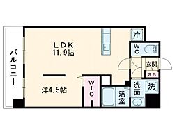 ＩＳＭ水前寺 6階1LDKの間取り