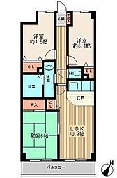 グランドゥール相模 1階3LDKの間取り