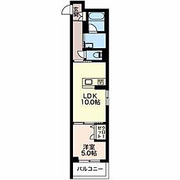 ウィステリア千歳 3階1LDKの間取り