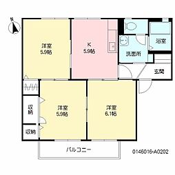 グランドメゾン 2階2LDKの間取り