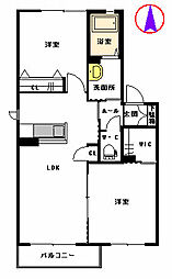 スリ−ゼ　I棟 2階2LDKの間取り