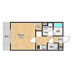 (仮称)ジーメゾン川越仙波町 2階1Kの間取り