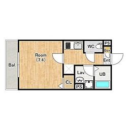 (仮称)ジーメゾン川越仙波町 3階1Kの間取り