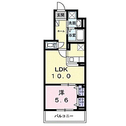 カレントコート東葛西 1LDKの間取図画像