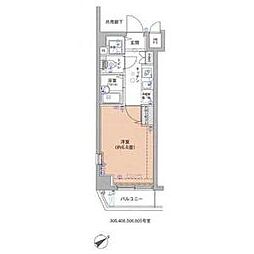 ヴェルト亀戸II 6階1Kの間取り