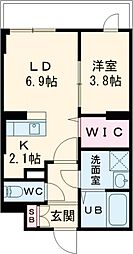 南海高師浜賃貸マンション(仮称) 406 4階1LDKの間取り