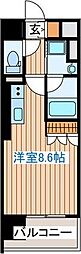 セレブアロース長町 8階ワンルームの間取り