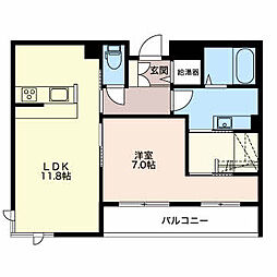 リーベ　モルゲン 2階1LDKの間取り