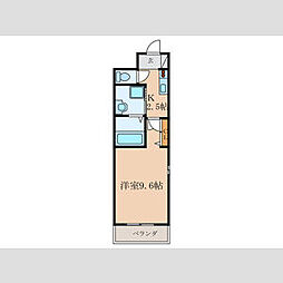 Ｂｅｎｅ川宮 2階1Kの間取り