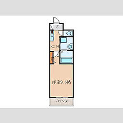 Ｂｅｎｅ川宮 4階1Kの間取り