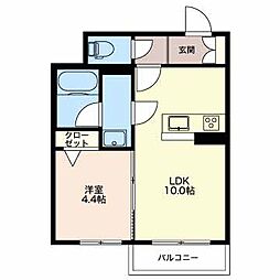グランプレミア・Ｋ 2階1LDKの間取り