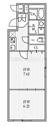 THE PALMS大島 2Kの間取図画像