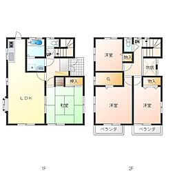 野澤貸家 1階4LDKの間取り