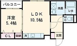アヴァンティ王子公園 1LDKの間取図画像