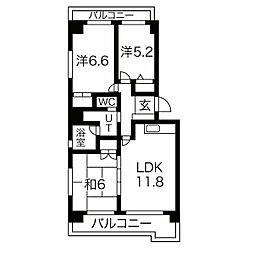 ブライトン・ビラ 3階3LDKの間取り