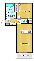 パークヴィラ杉水III 1階1LDKの間取り