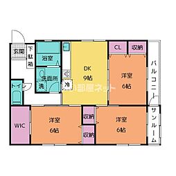 ルミエール 2階3DKの間取り