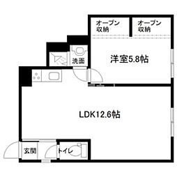ＥＲＢＥＴＴＡ 1階1LDKの間取り