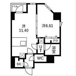 ＴＲＡＤＩＳ森下 5階1LDKの間取り