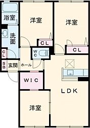 ミロワール　Ａ棟 A0102 1階3LDKの間取り