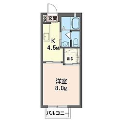 東武伊勢崎線 太田駅 4kmの賃貸アパート 2階1Kの間取り
