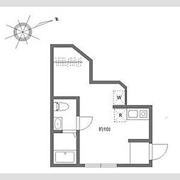 芝浦庵 1階ワンルームの間取り